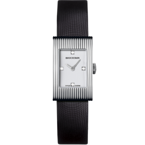 Montre-Reflet-medium-acier-cadran-argantÇ-index-diamants-godrons-verticaux-WA009402