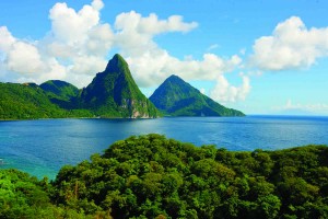 The stunning Pitons