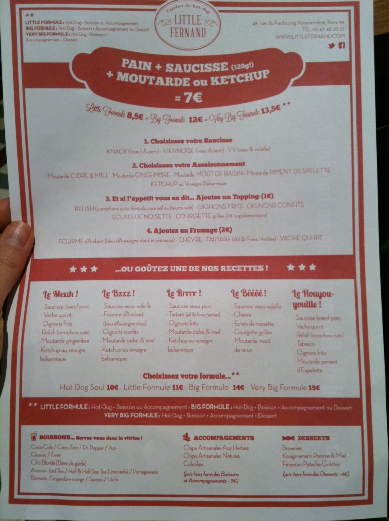 menu Little Fernand