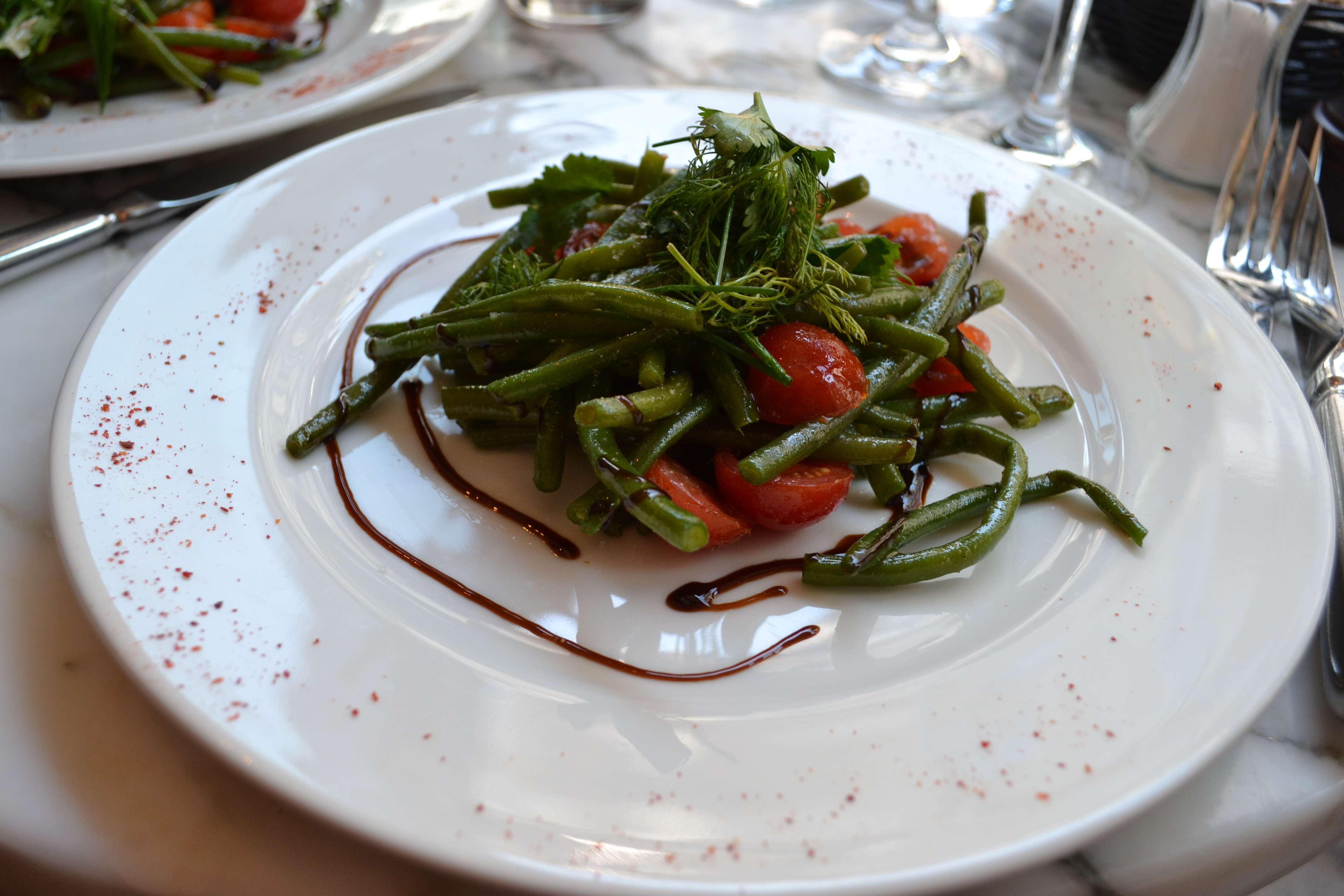 La salade de haricots verts. Un régal !