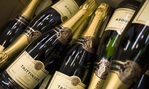 Bottles of Taittinger champagne