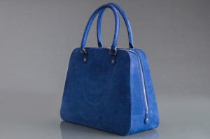 Miss Bascans bag blue nubuck leather large model