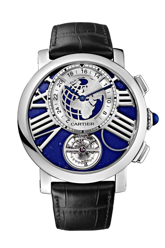 Montre Rotonde de Cartier Terre et Lune Tourbillon, second fuseau et phase de lune à la demande, calibre 9440 MC