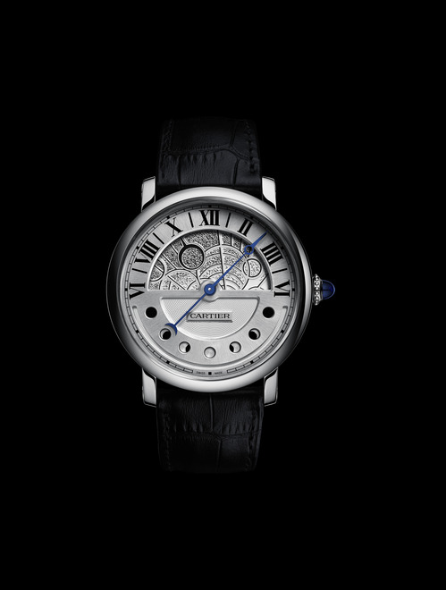 Montre Rotonde de Cartier Jour et Nuit Indicateurs jour et nuit avec phases de lune rétrogrades, calibre 9912 MC