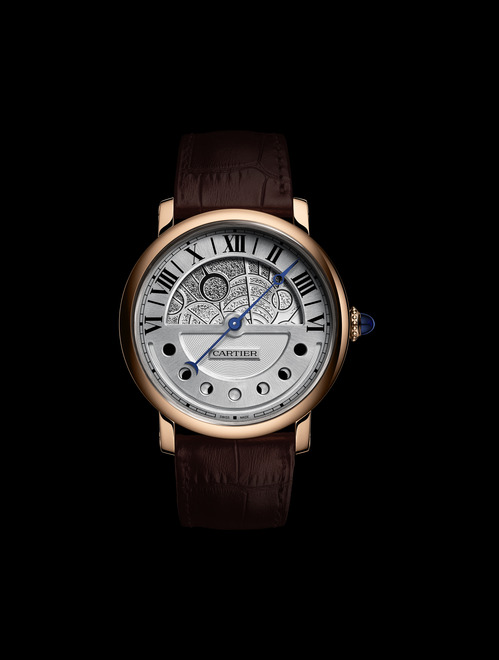 Montre Rotonde de Cartier Jour et Nuit Indicateurs jour et nuit avec phases de lune rétrogrades, calibre 9912 MC
