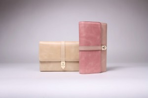 BONSAVOIR - Elysée clutch bags (Beige Sahara and Rose Antique)