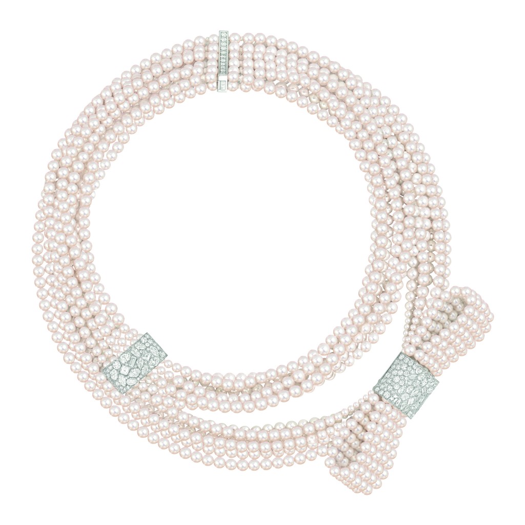 Collier White Tie Lg