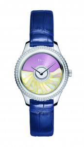 DIOR VIII GRAND BAL PLISSE SOLEIL - ACIER ET DIAMANTS BRACELET ALLIGATOR 36 MM