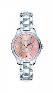 DIOR VIII MONTAIGNE ACIER CADRAN BROSSE SOLEIL ROSE 32 MM
