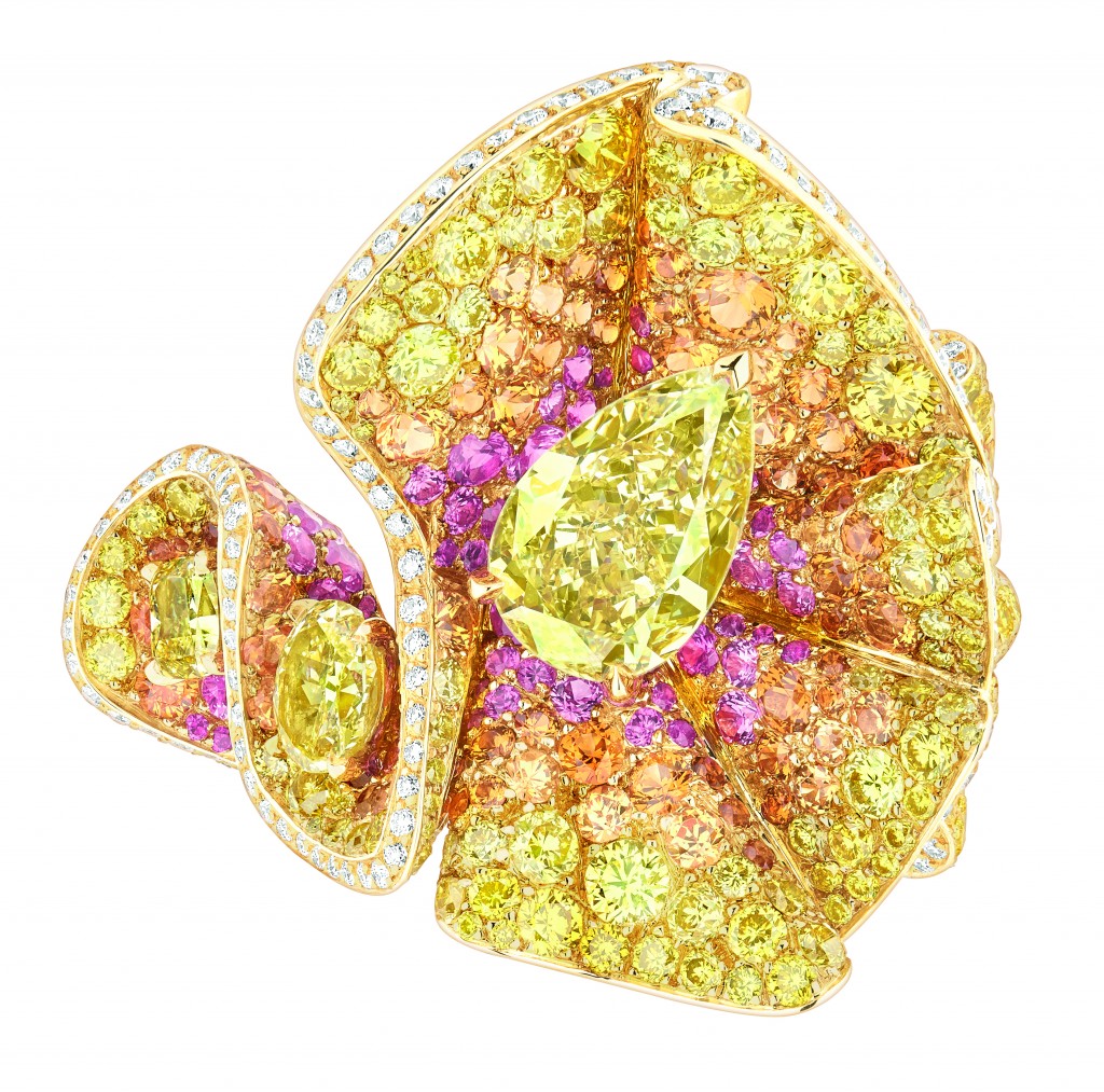 BAGUE TROMPE L'OEIL DIAMANT JAUNE JCOU93009 FACE