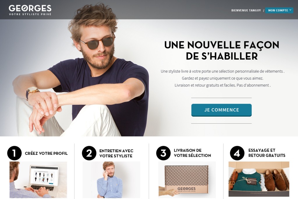 Homepage screenshot GEORGES By Menlook