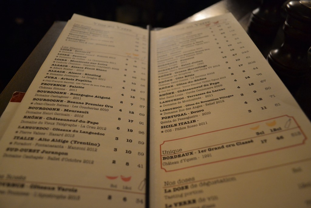 Les vins proposés