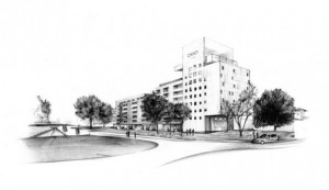 Vue du futur hôtel de Bayonne