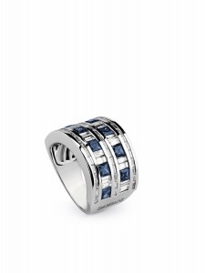 Damiani - Belle Epoque ring in white gold with diamonds and sapphires 20055476 (Copier)