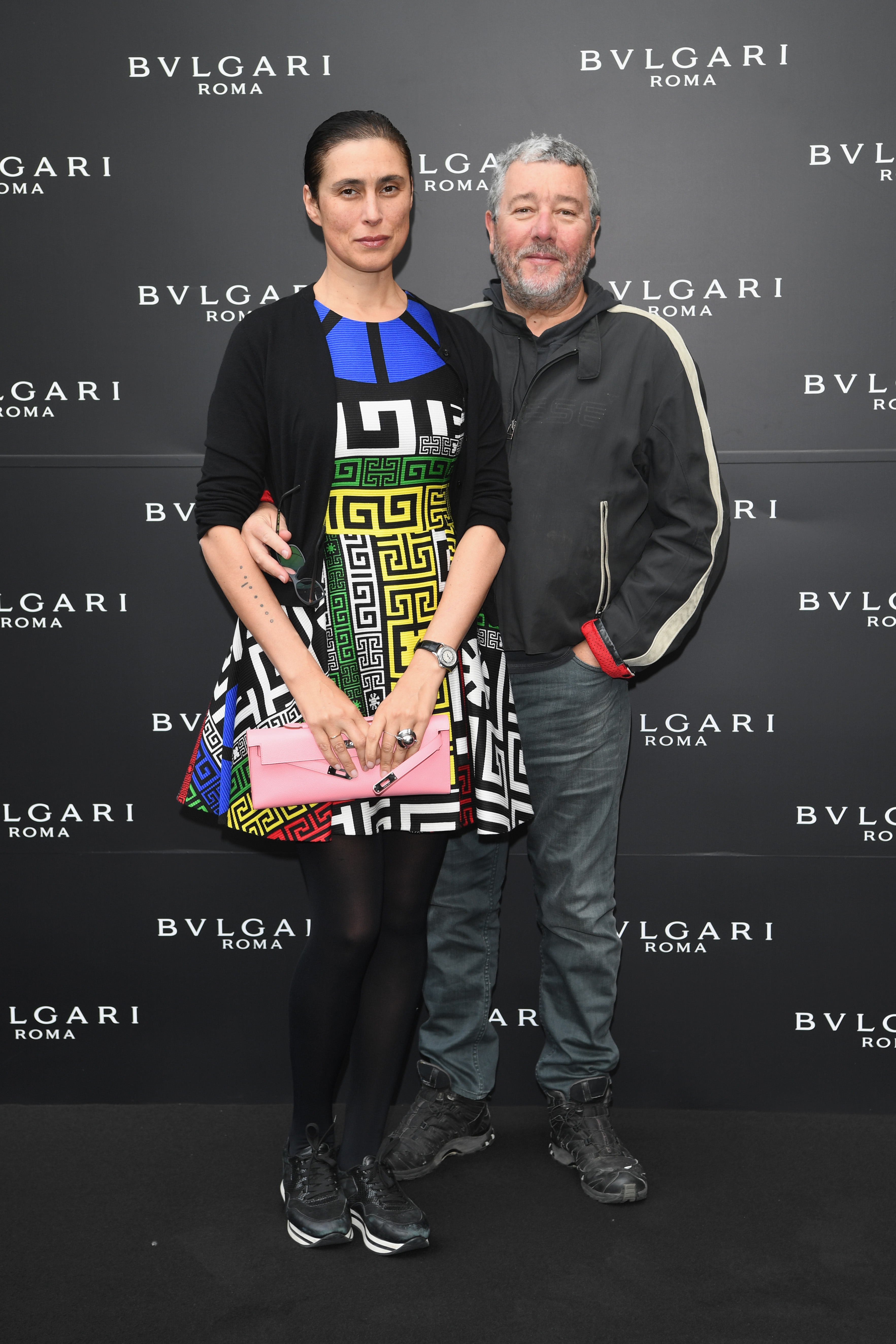 MILAN, ITALY - APRIL 12: Philippe Starck and Jasmine Starck attend BVLGARI Celebration of B.Zero1 At Milan Design Week at Hotel Bulgari on April 12, 2016 in Milan, Italy. (Photo by Venturelli/Getty Images for BVLGARI) *** Local Caption *** Philippe Starck;Jasmine Starck