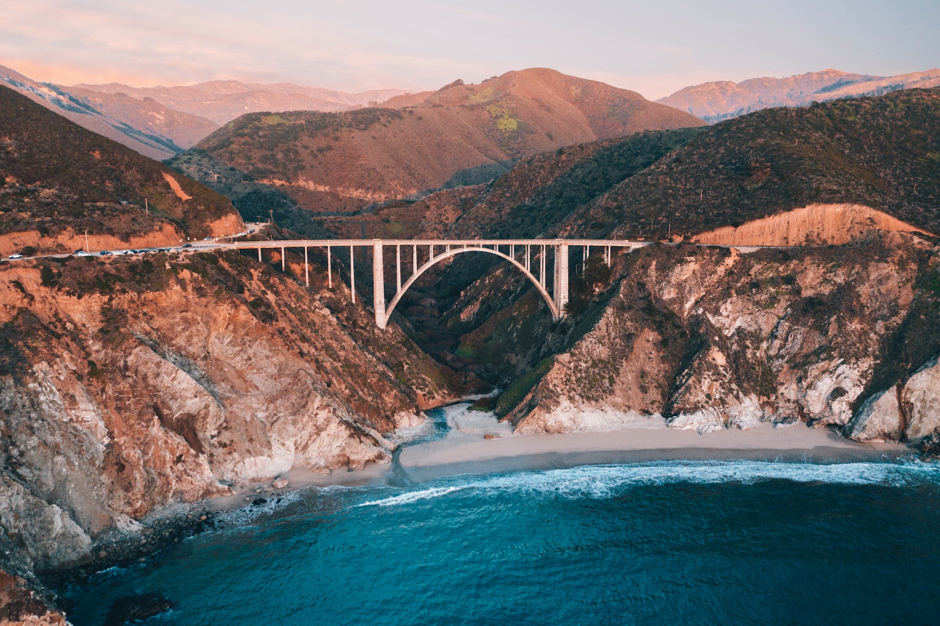 the bixby creek bridge in big sur coast california usa