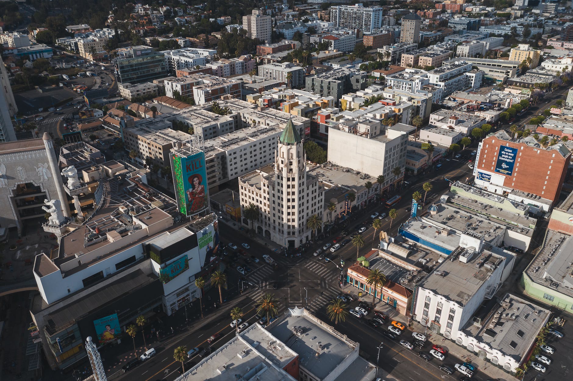 city road landscape rooftop