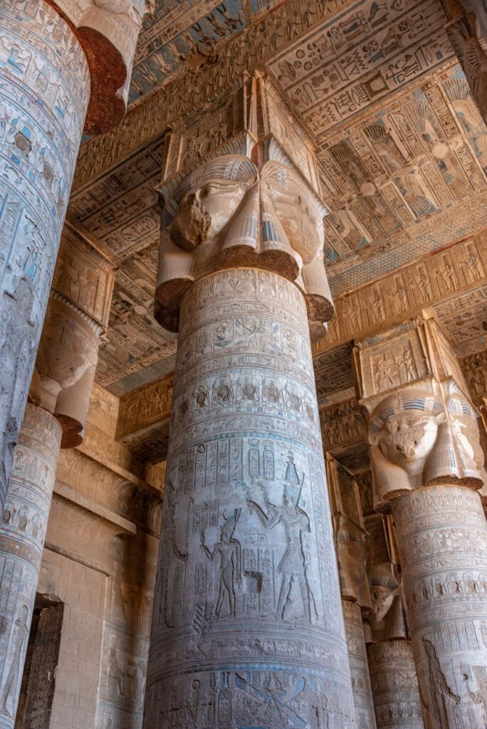 pillars in karnak temple complex luxor egypt