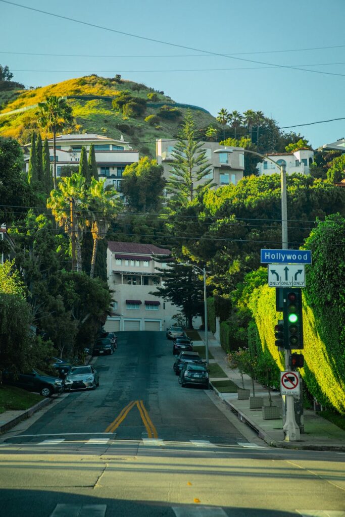 houses on the hill at the hollywood street