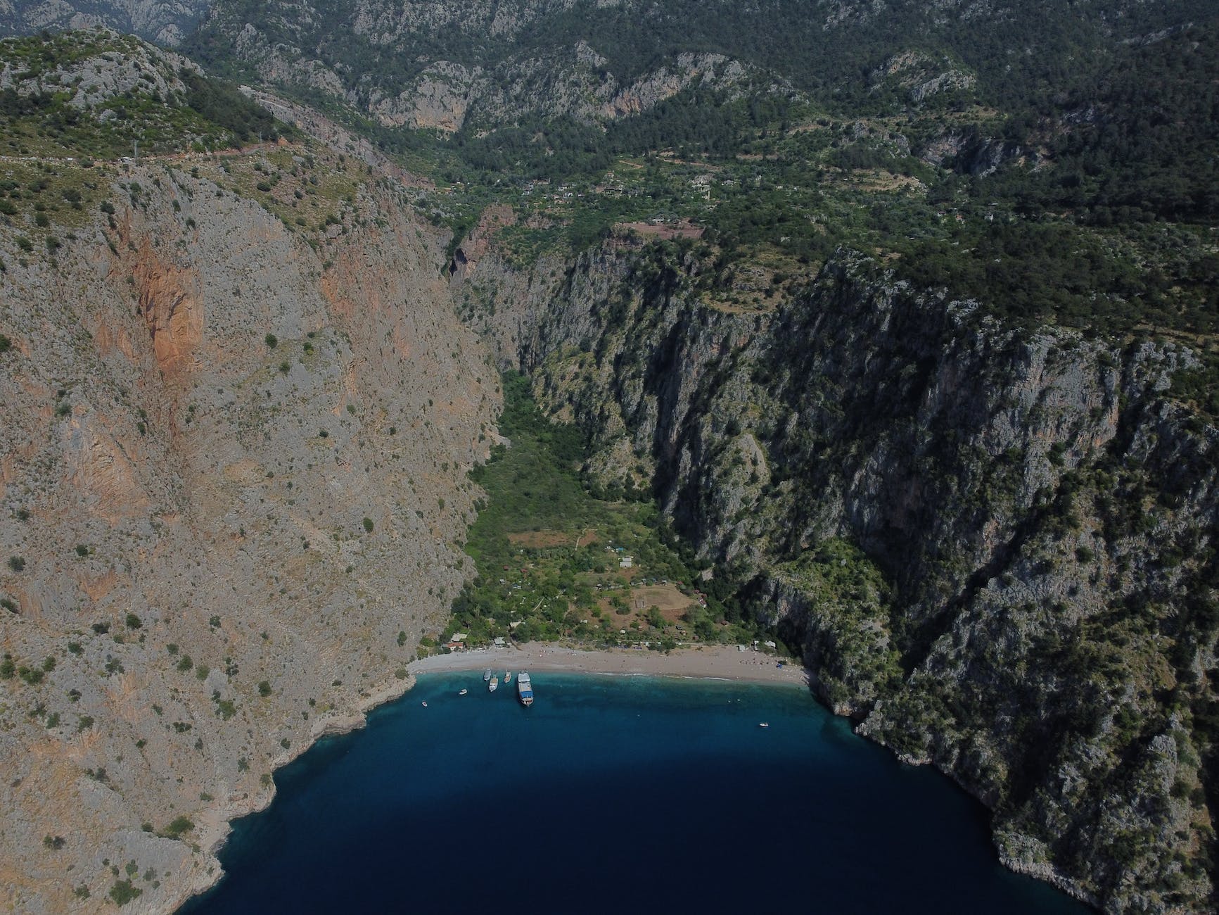 aerial view of the butterfly valley fethiye turkey