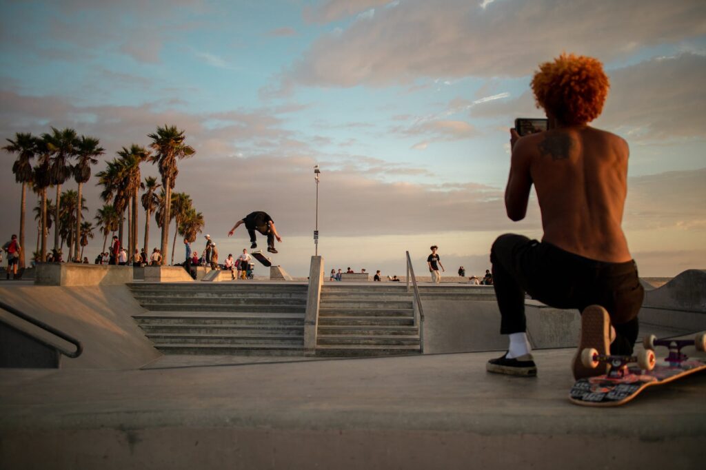 photo of skate park during dawn