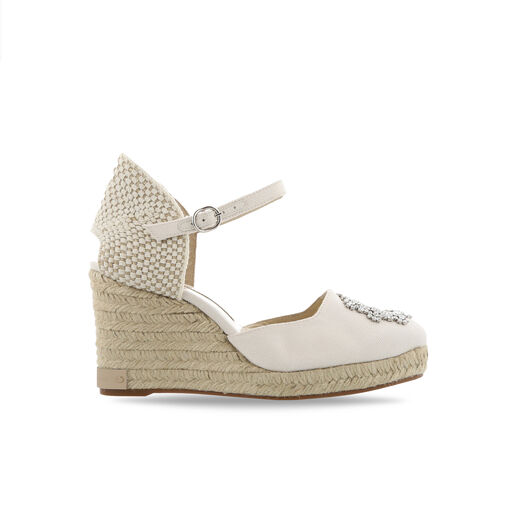 Manolo Blahnik réinterprète l’espadrille compensée avec Hangrillahi 27 HANGRILLAHI RAFFIA CREAM