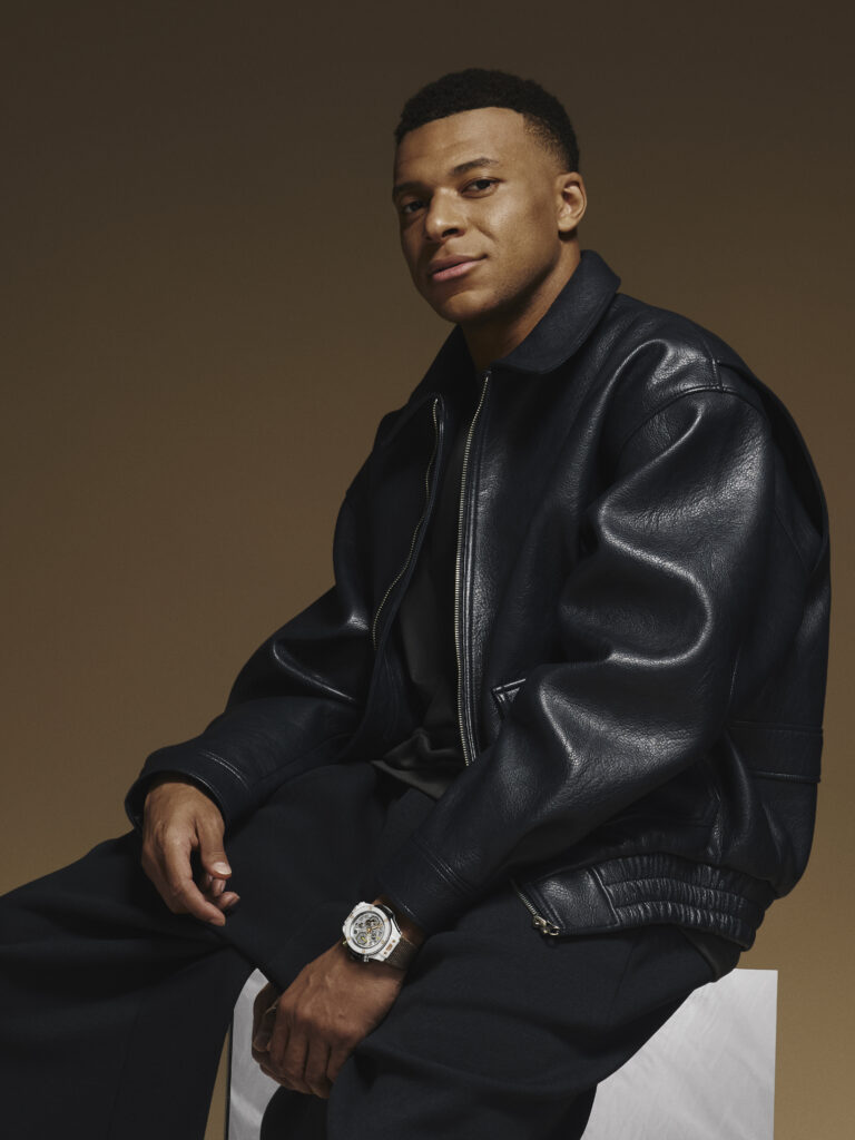 Hublot Ambassador Kylian Mbappe wearing the Big Bang Reloaded Kylian Mbappe 1