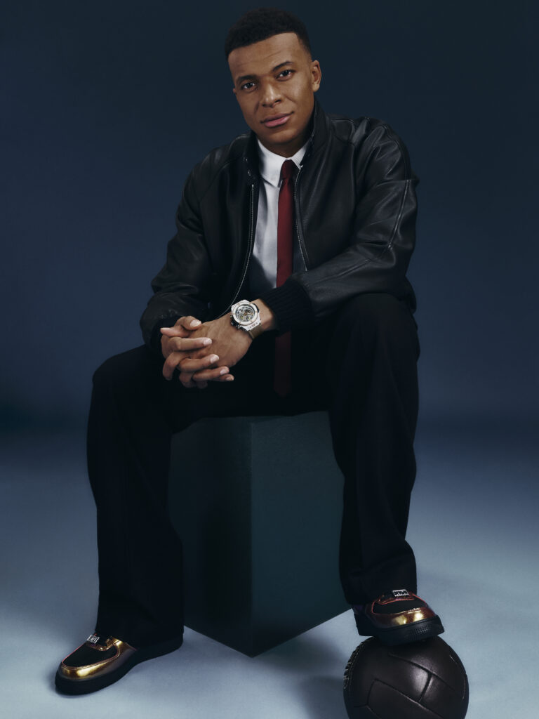 Hublot Ambassador Kylian Mbappe wearing the Big Bang Reloaded Kylian Mbappe 2