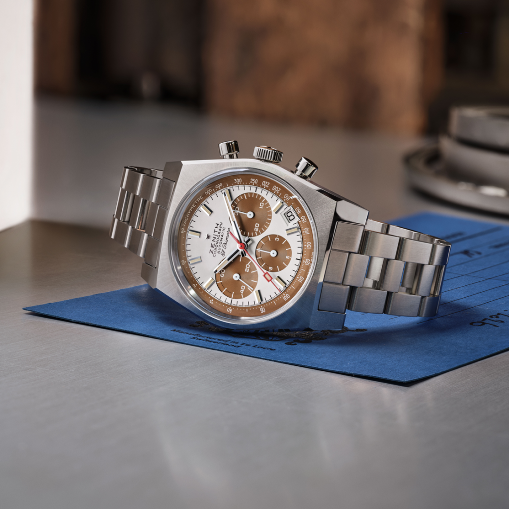 ZENITH CHRONOMASTER Revival A384 Tropical : la patine comme langage horloger 53 ZENITH Chronomaster Revival A384 still life 30