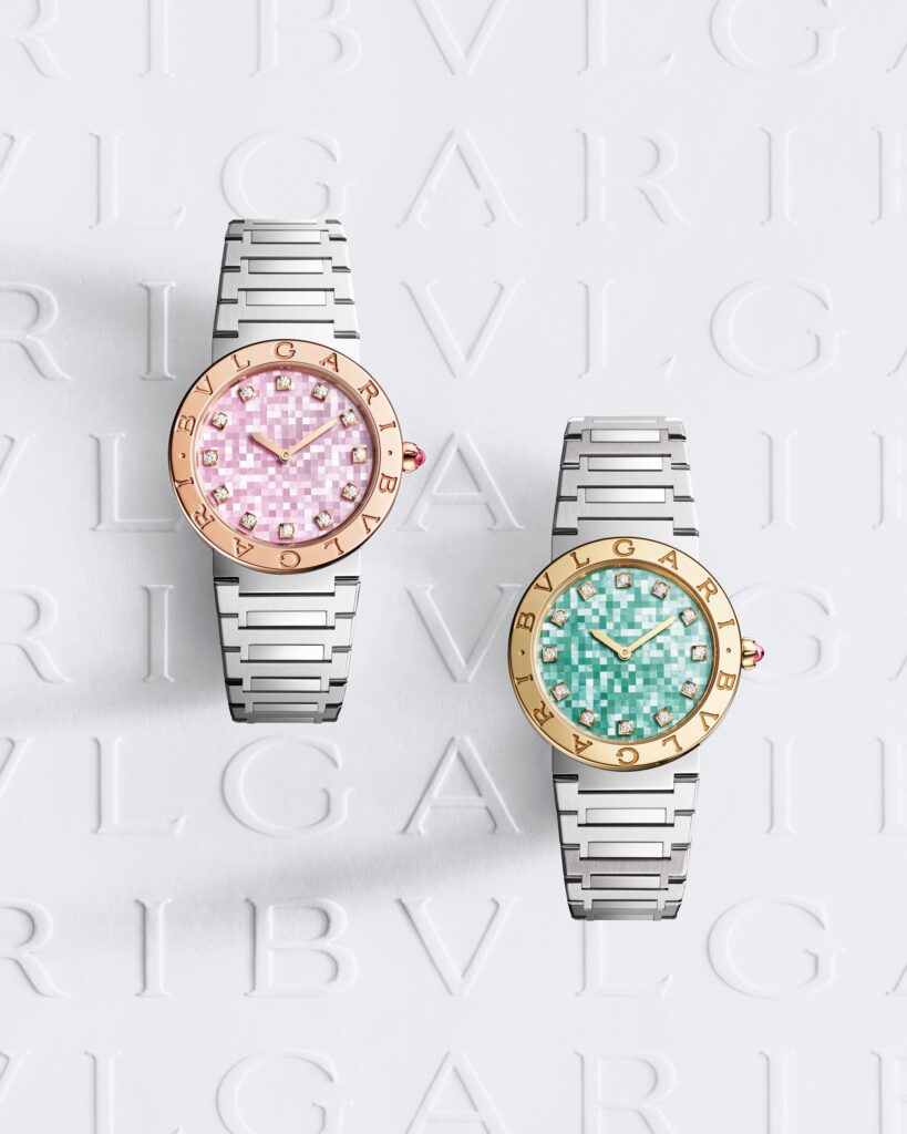 Bvlgari Bvlgari Roman Summer : la nacre en marqueterie 25 Bvlgari 2026 Bvlgari Bvlgari 104320 104319 cre