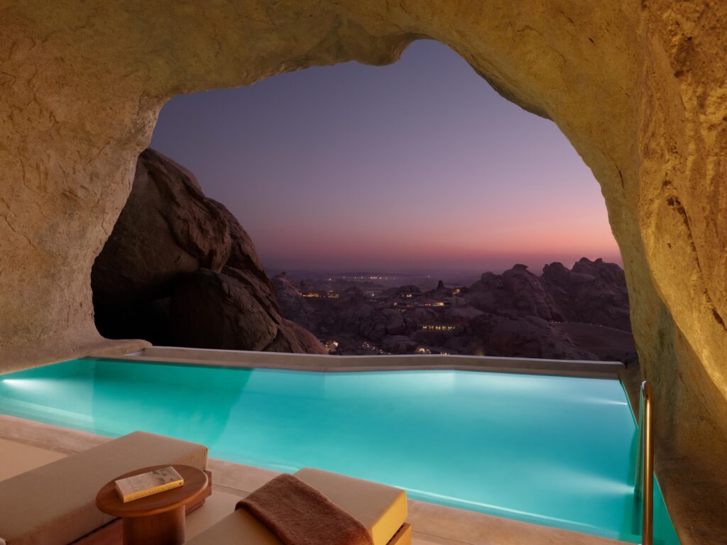 The Red Sea: How Saudi Arabia Is Building a Destination from Scratch 41 DesertRock Cave Villa Pool View Desert Rock
