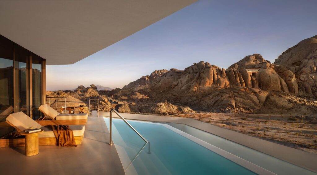 The Red Sea: How Saudi Arabia Is Building a Destination from Scratch 44 DesertRock Hanging Villa Pool View