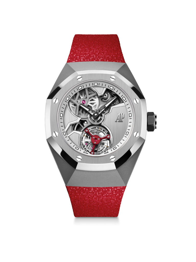 Audemars Piguet, Yoon et Verbal donnent une couleur pop au tourbillon 47 ROC 26643TI OO D516CA 01 SDT bracelet rouge.DIGITAL