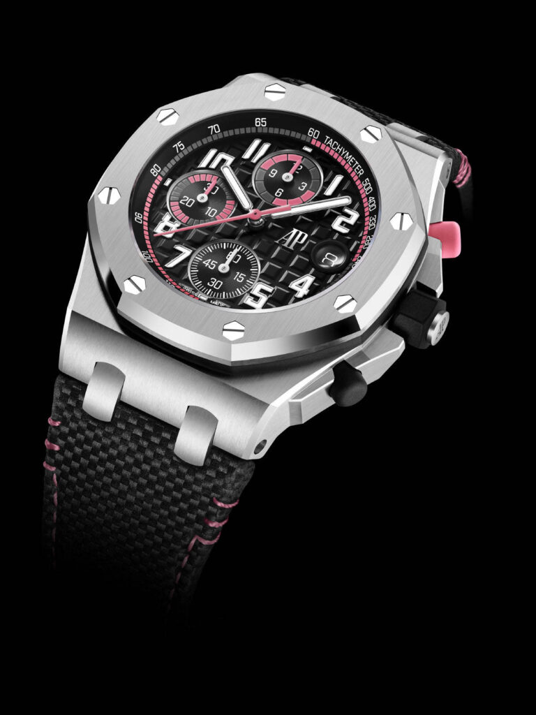 Audemars Piguet Royal Oak Offshore : liberté affirmée, couleurs vives 42 ROO 26238ST OO A001VE 02 closeup GP07.Preview only do NOT use for communication