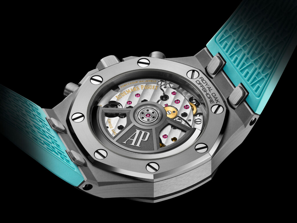 Audemars Piguet: The 37 mm Offshore Takes on Summer Colors 39 ROO 26430TI OO A358CA 01 backcase GP11.DIGITAL