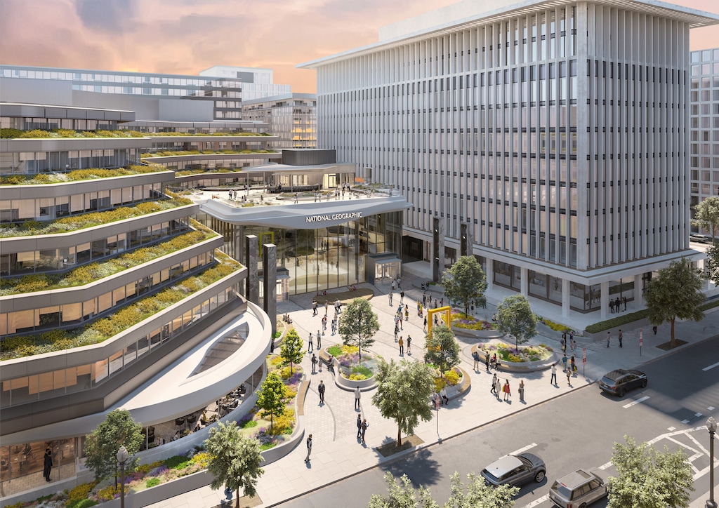 National Geographic installe son Musée de l'Exploration à Washington, Rolex en partenaire fondateur 41 100 courtyard daytime 1