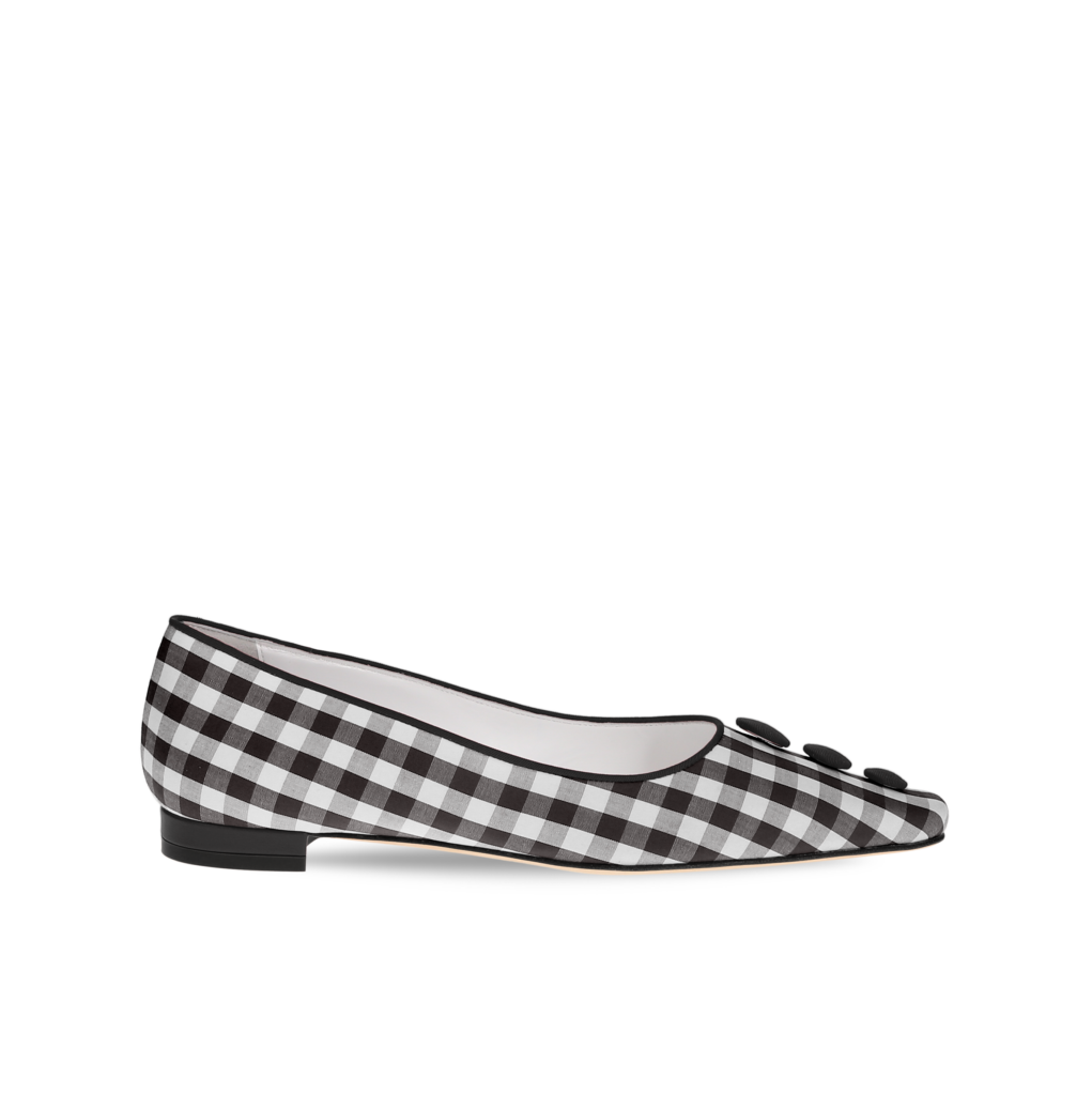 Manolo Blahnik et l’art de marcher : Paris comme carte personnelle 91 ALEXAPUMP COTTON BLACK WHITE