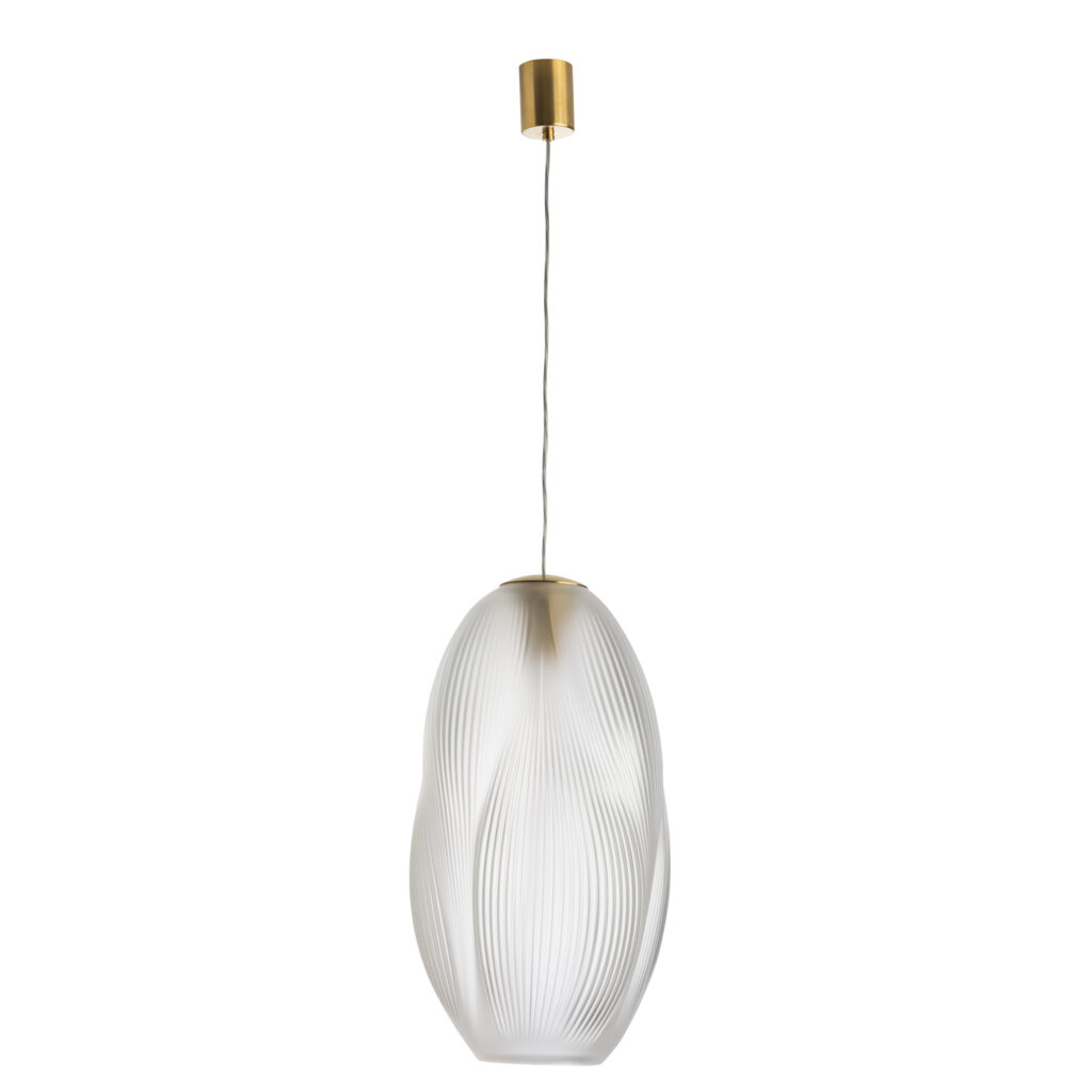 Air de Lalique Chapitre II : l'invisible sculpté 36 ALIZE ceiling lamp XL clear crystal satin gilded