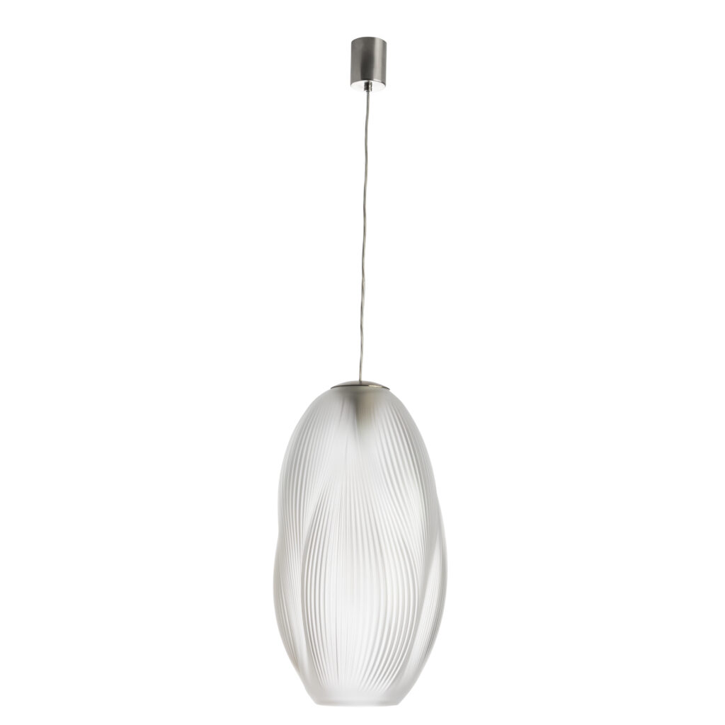 Air de Lalique Chapitre II : l'invisible sculpté 37 ALIZE ceiling lamp XL clear crystal satin nickel