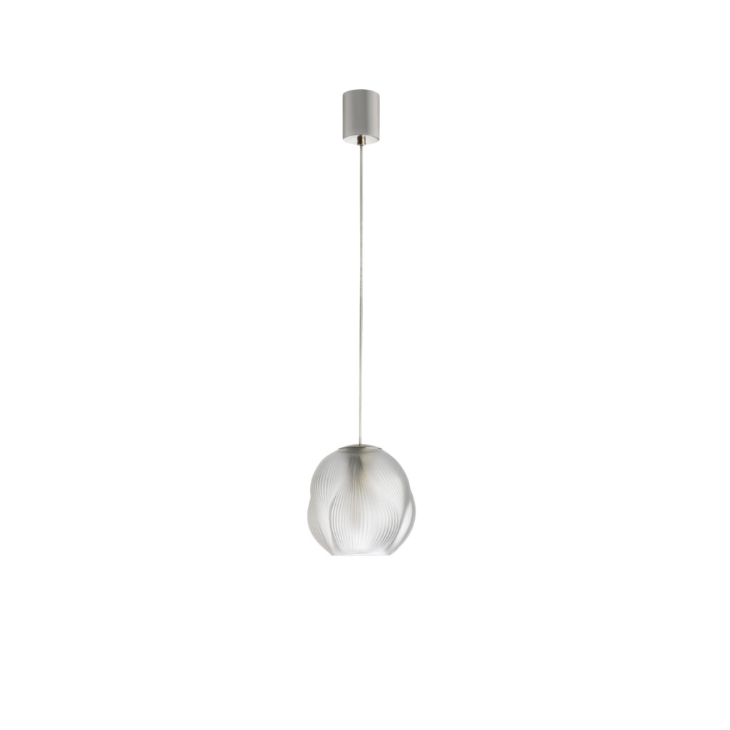 Air de Lalique Chapitre II : l'invisible sculpté 35 ALIZE ceiling lamp small size clear crystal satin nickel