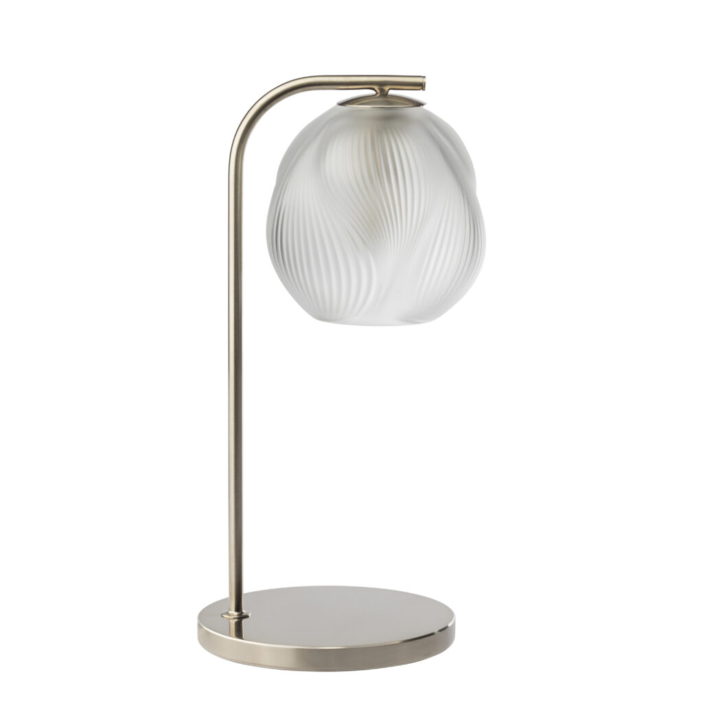 Air de Lalique Chapitre II : l'invisible sculpté 76 ALIZE desk lamp clear crystal satin nickel 2