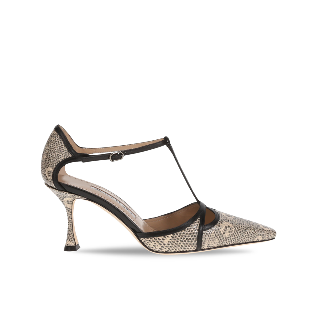 Manolo Blahnik et l’art de marcher : Paris comme carte personnelle 89 GISH DEBOSSED CALF KHAKI BLACK