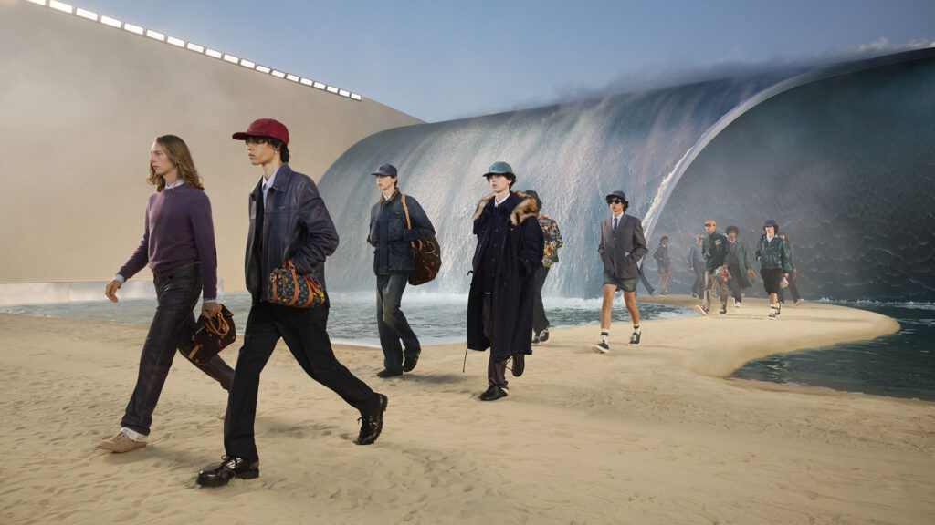 La vague comme grammaire masculine 68 LOUIS VUITTON MENrsquoS SPRING SUMMER EMPTY SET FINALE 1
