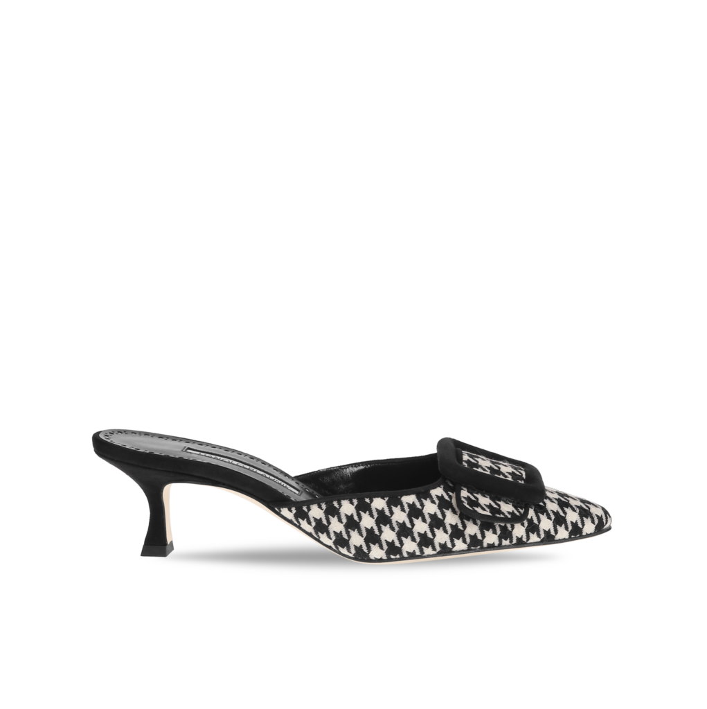 Manolo Blahnik et l’art de marcher : Paris comme carte personnelle 100 MAYSALEBI WOOL BLACK WHITE