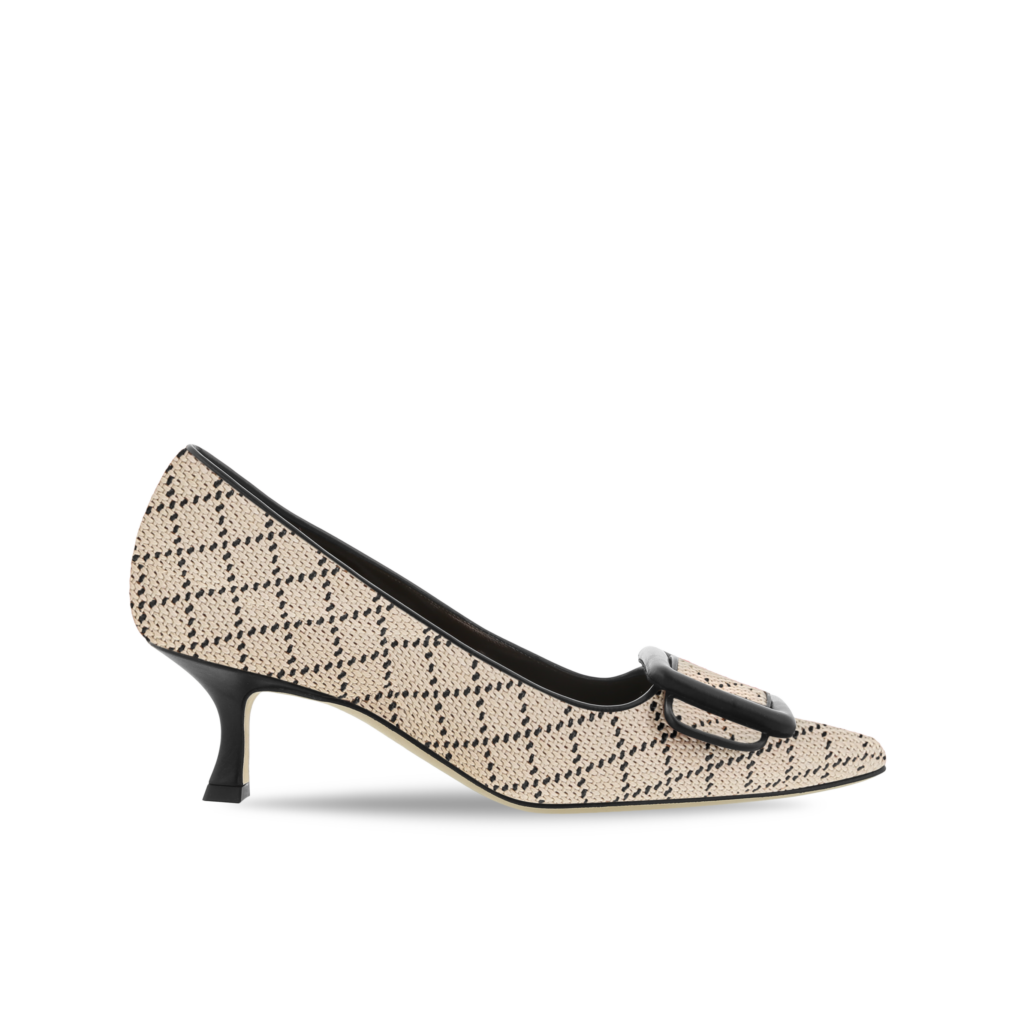 Manolo Blahnik et l’art de marcher : Paris comme carte personnelle 62 MAYSALEPUMP RAFFIA NUDE