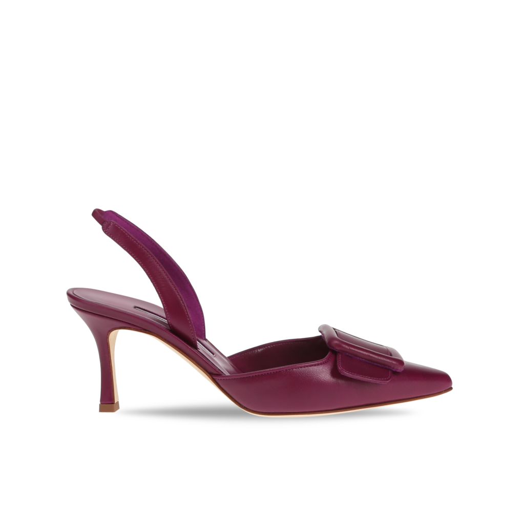 Manolo Blahnik et l’art de marcher : Paris comme carte personnelle 108 MAYSLI NAPPA BRIGHT PURPLE