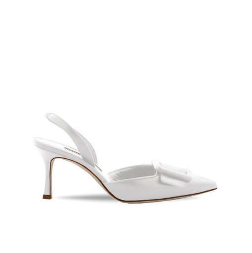 Manolo Blahnik et l’art de marcher : Paris comme carte personnelle 68 MAYSLI NAPPA WHITE