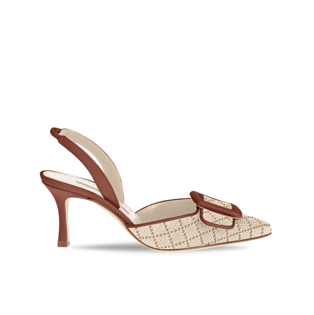 Manolo Blahnik et l’art de marcher : Paris comme carte personnelle 95 MAYSLIBI RAFFIA BROWN RED