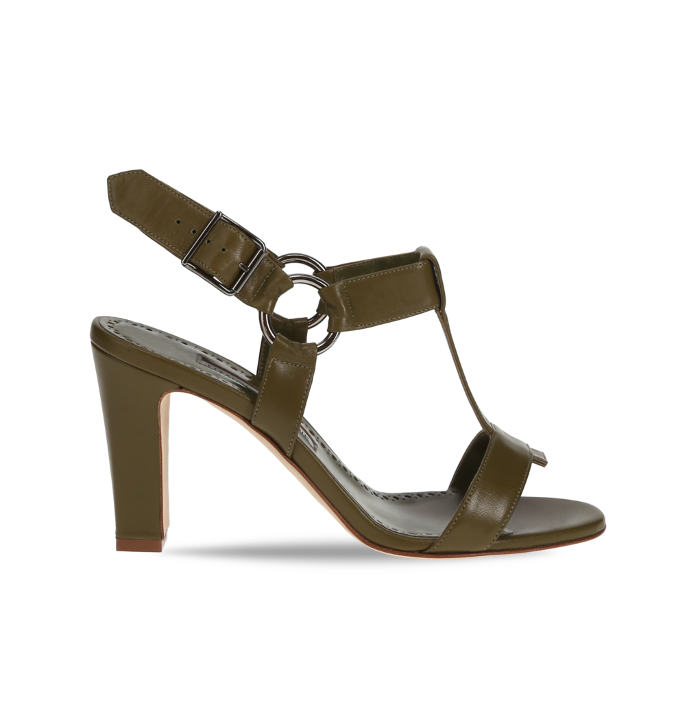 Manolo Blahnik et l’art de marcher : Paris comme carte personnelle 50 MIONA NAPPA DARK KHAKI