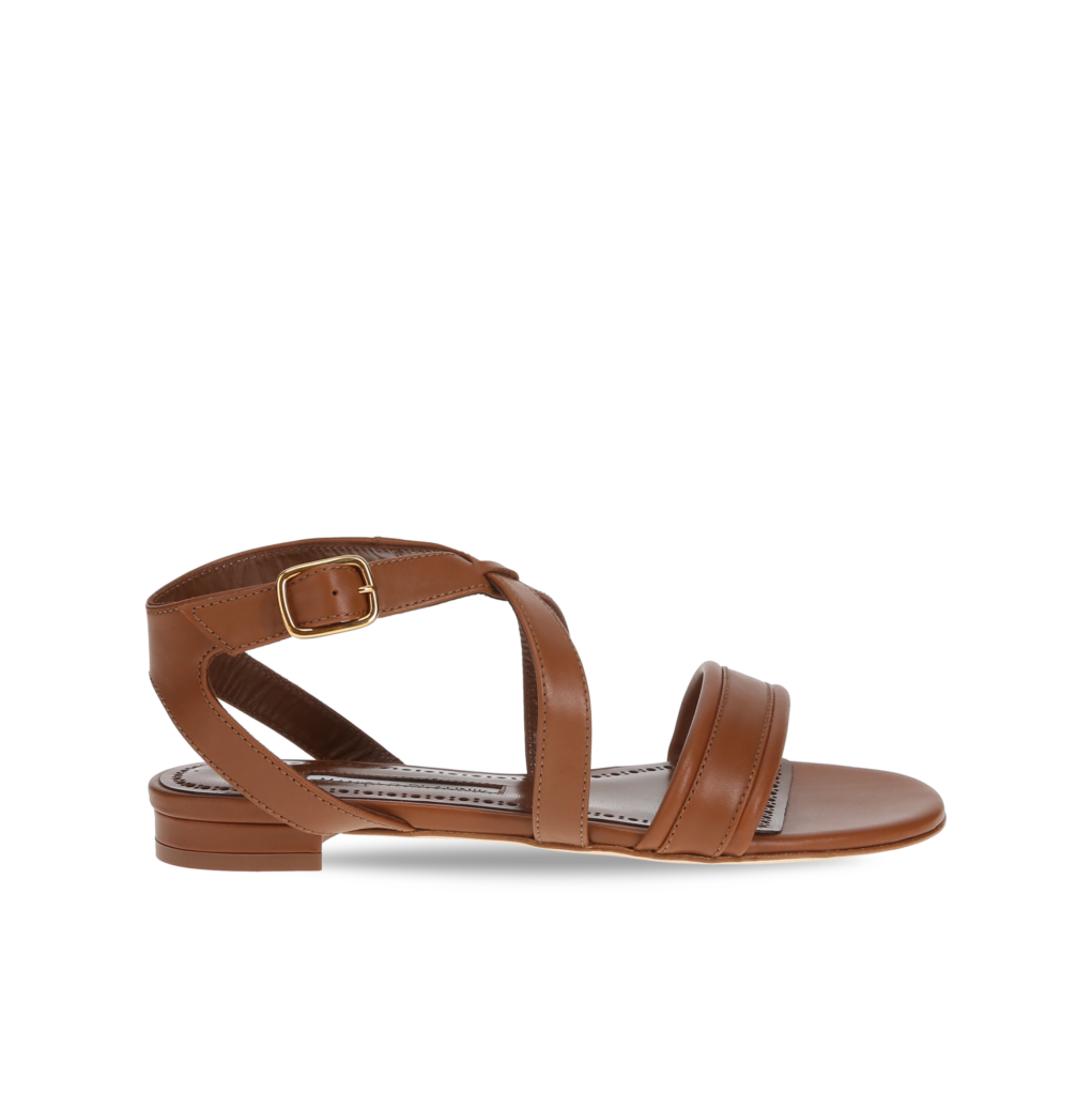 Manolo Blahnik et l’art de marcher : Paris comme carte personnelle 129 NOLOU CALF BROWN